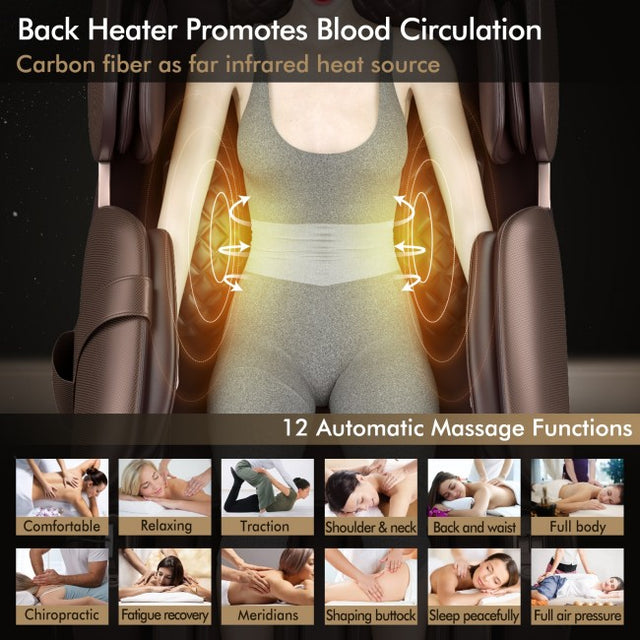 Relaxe Zero-Gravity Shiatsu Massage Chair With Heating (SL-Track) (EU)