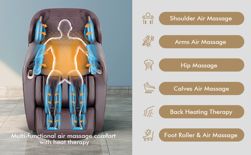 Relaxe Zero-Gravity Shiatsu Massage Chair With Heating (SL-Track)
